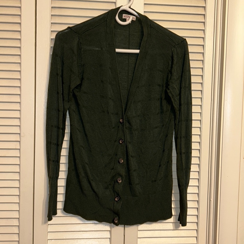 Olive green cardigan